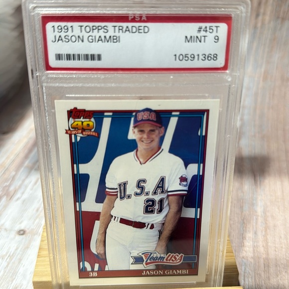1991 Topps Traded Jason Giambi #45T PSA Mint 9 Baseball Card Item #ME557 - Picture 2 of 3